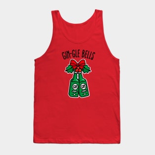 Gin-Gle bells jingle pun funny ugly Christmas drinking party Tank Top